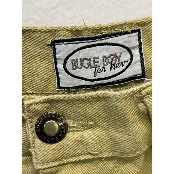 Vintage Bugle Boy for Her Super High Rise Mom Jeans 28 x 25 Tan Khaki 90s Y2K - Picture 5 of 6